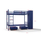 Safe steel king size double decker bunk bed with storage for sale