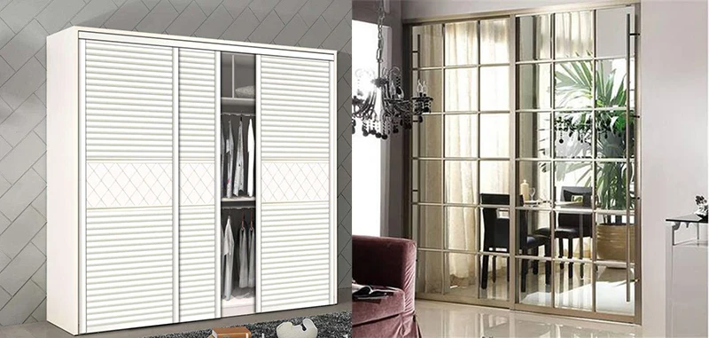 Porte Coulissante En Deux Pièces Pour Armoire à Roulettes