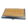 Business card holder metal mix wood ,handmade wooden bulk name card case holder