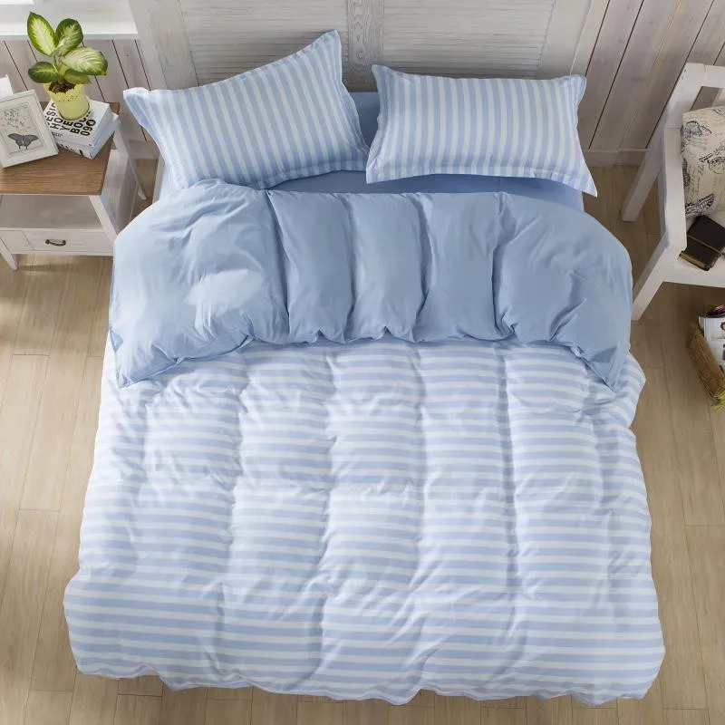Adult bedding set Brief style stripe duvet cover set bed linen bedclothes 3or 4pcs/set bed cotton set quilt cover bedspread.