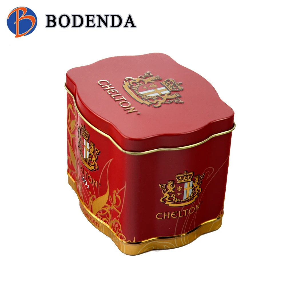 Glossy Custom Embossed Logo Metal Tea Coffee Packaging Tin Box