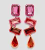 Kaimei 2019 new fashion wholesale jewelry colorful painted women long gemstone diamond stone drop earrings