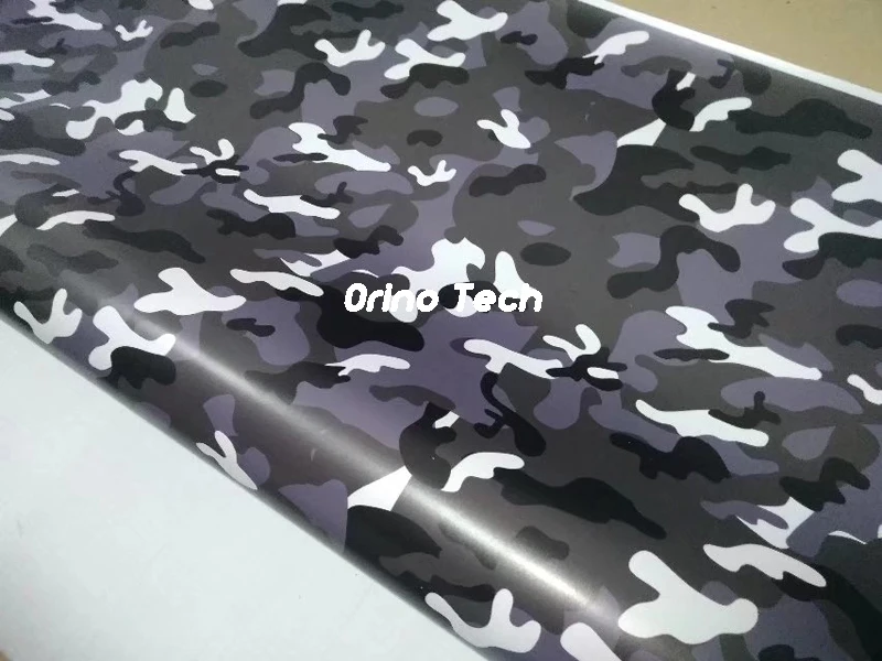 Black White Gray Camouflage Vinyl Wrap-2