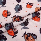 Pink fish cartoon printed knitted spandex Ity stretch cotton jersey fabric for sweater