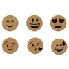 6 Emoji Faces Assorted Bar Funny Emoji Designed Drinks Coaster Set Cork Coaster Novelty Coasters for Cold Drinks