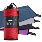 wholesale suede Quick Dry custom logo sports microfiber towel gym towel with mesh bag