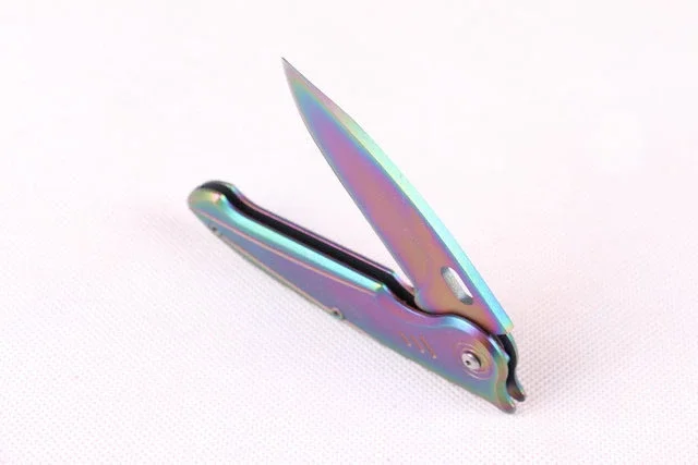 Hot Sale 5Cr13 blade with titanium handle Folding pocket knife