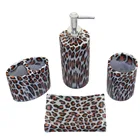 Modern design black/white 4 pcs bathroom accessory set resin