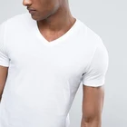 cheap custom wholesale blank t shirts v neck plain white men t shirts