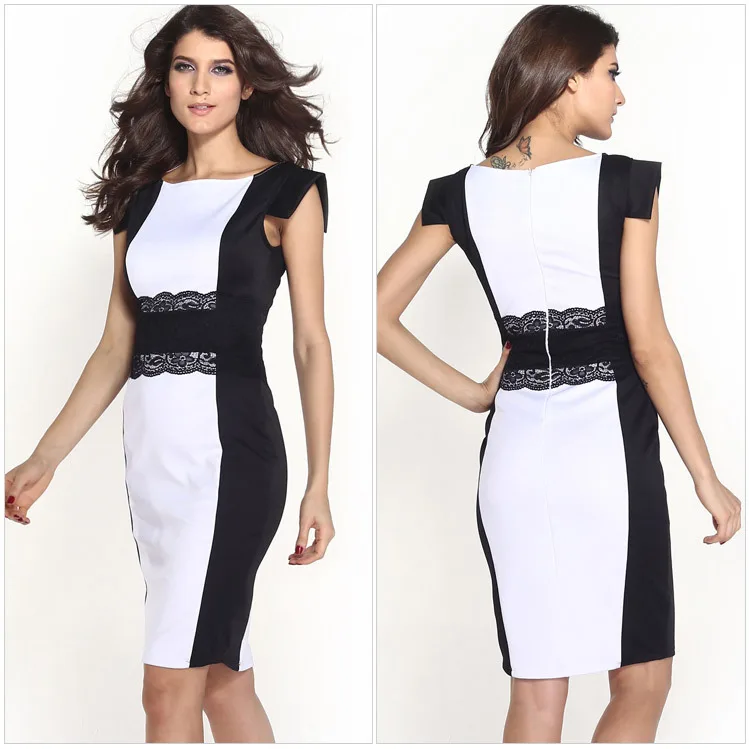 black and white business dress