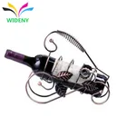 Hot sale black metal iron desktop bottle wine rack