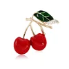 Wholesale metal food theme various cherry enamel fruit pin badge