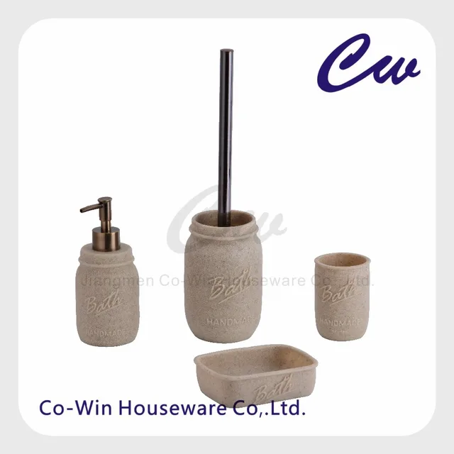 polyresin polystone bathroom set bath set 4 pcs tumbler,soap