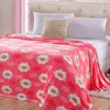 Flower printed flannel fleece bed sheet set, fleece bed covers