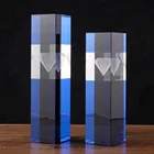 Wholesale 3D laser diamond cuboid crystal award trophy