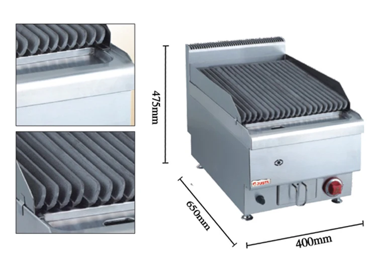 JUS-TRH40 Gas Counter Top Lava Rock Oven Grill For Bbq And Teppanyaki