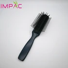 Custom logo nylon bead head teeth black 7 row detangling hair brush