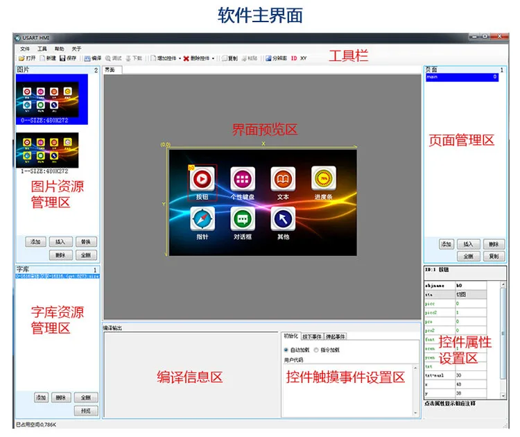 2.4 inch USART HMI serial screen font with picture TFT LCD module with configuration