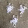 15.5*7.3* 1.6cm dancing angels with feathers for Christmas decoration