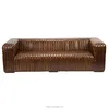 Big Seating American style Antique Leather Living Room Sofa