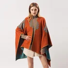 Winter Ladies New Fashion Thick Warm Oversized Shawl Wrap Open Front Cashmere Poncho for Women