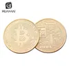 wholesale 24K gold plating zinc alloy metal 3cm bitcoin commemorative coin online