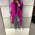 high quality women winter soft warm real rex rabbit fur vest ladies turn-down collar fur gilet with blet