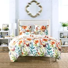 Floral Boho Hotel Home Soft Lightweight Microfiber Duvet Cover Bedding Set