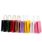 Good-material custom colored kraft paper bag with handle