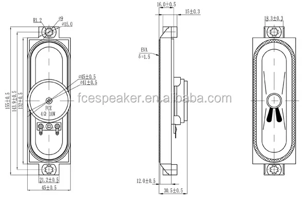 45130 High quality 4 ohm 10w speaker for TV or stereo music speaker - ANKUX.COM