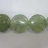 Natural gemstone prehnite green carnet flat round coin beads