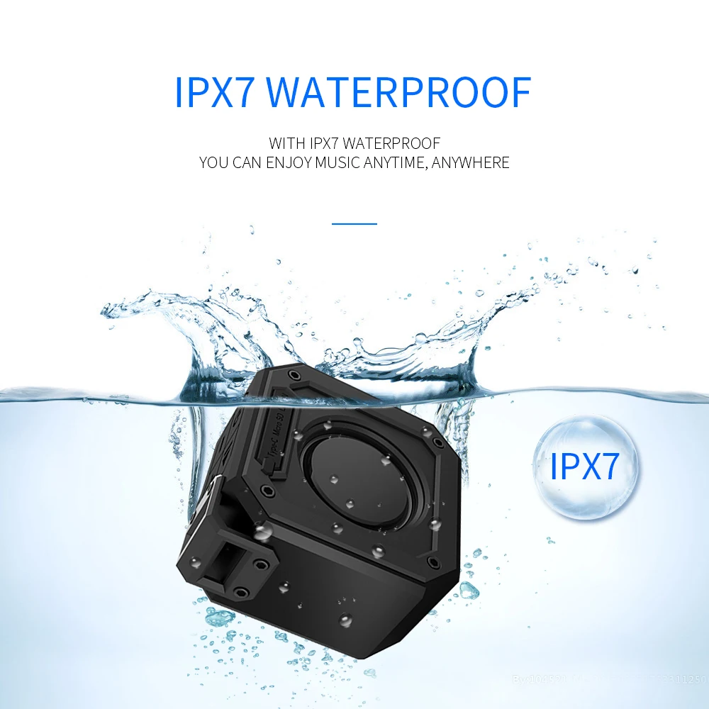 IPX7 Waterproof Bluetooth Speaker Portable Wireless TWS Bluetooth V4.2 Stereo Super Bass Speaker with TF Card - ANKUX.COM
