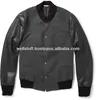 New Arrival Fancy Style Men's cotton Varisty jacket with leather sleeve