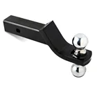 Heavy Duty 2'' Trailer Steel Hitch Dual-Ball Joint Mounts Towing Bar With Dual Balls