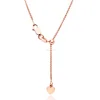 Rose Gold Love Heart Charm Chain Necklace,Rose Gold Plated Steel Adjustable Necklace