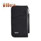 Custom logo slim travel passport wallet ticket card wallet for men women