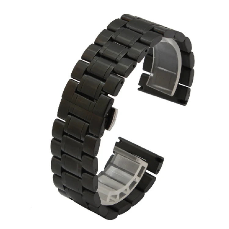 Black Watchband Polished Straps Bracelets for luxury Watches 22mm 24mmm 26mm 28mm 30mm Wholesale promotion Watchbands New arrive