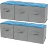 Foldable 6 Pack Non-woven Fabric Storage Cubes With Handle