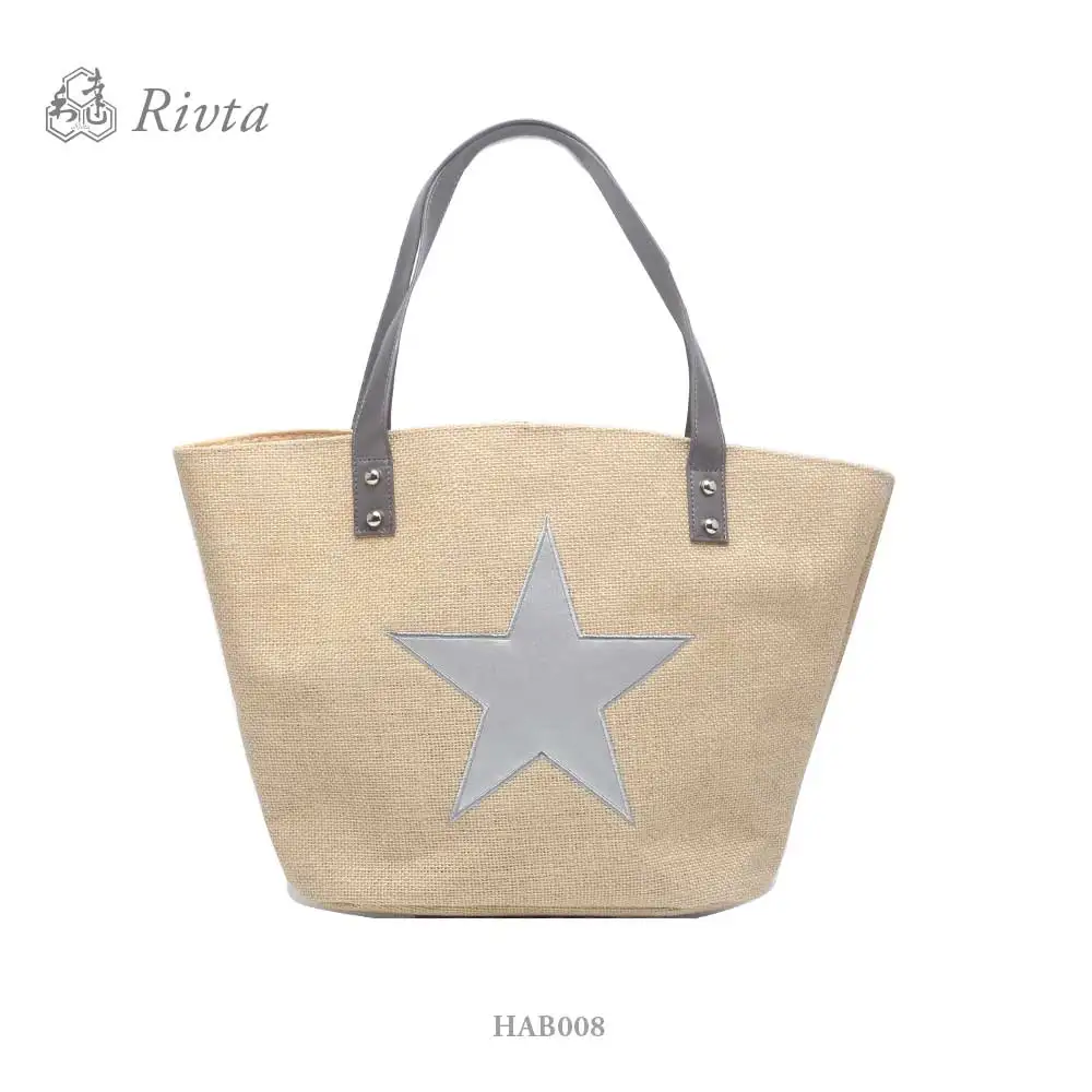 eco friendly factory promotional women jute tote handbag beach