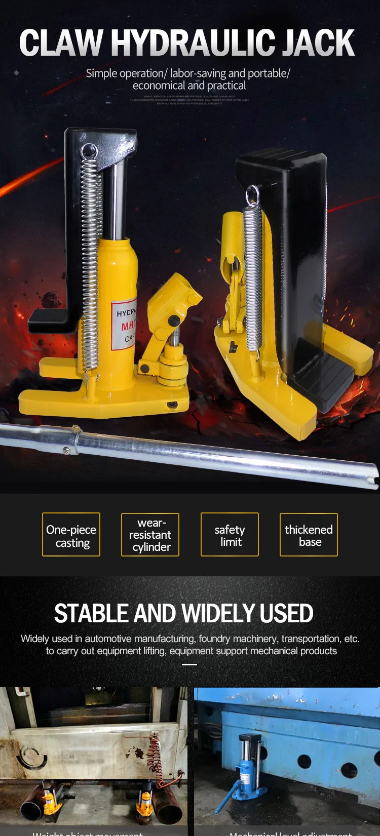 Hydraulic Toe Claw Type High Lifting Jack Top 20t Claw 10t Buy High