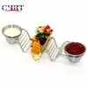 CHRT Stainless Steel Two Soup Cups Stainless Steel Tortilla/Taco Holder for Oven or Dishware safe Use
