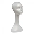 Female Styrofoam Foam Mannequin Manikin Display Head White styrofoam Head of 48cm high