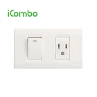 China Manufacturers American Standard 3 Pin Electrical Socket and 1 Gang Switch