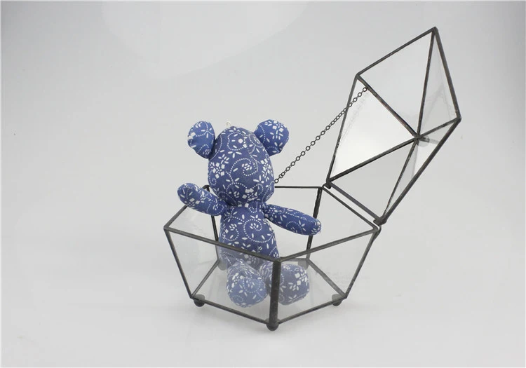 Five Face opening closed five angular geometry glass greenhouse flowers Garden Decor pots