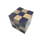 Cube 5.7 Cm Wooden Brain Teaser 3D Magic Snake Cube Puzzle