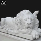Statue Statues Sculpture Statue Hand Carved Life Size Animal Sculpture Natural Marble Lying Lion Statue