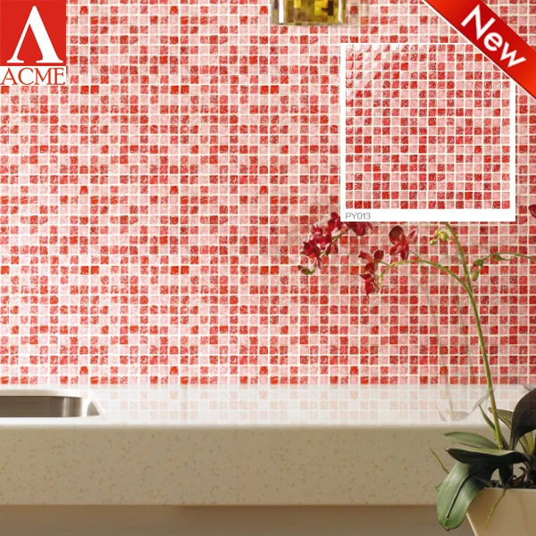 mosaic manufacture factory kitchen Pink mixed crystal glass mosaic tile