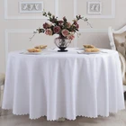 Luxury white table cloth round table cover for wedding