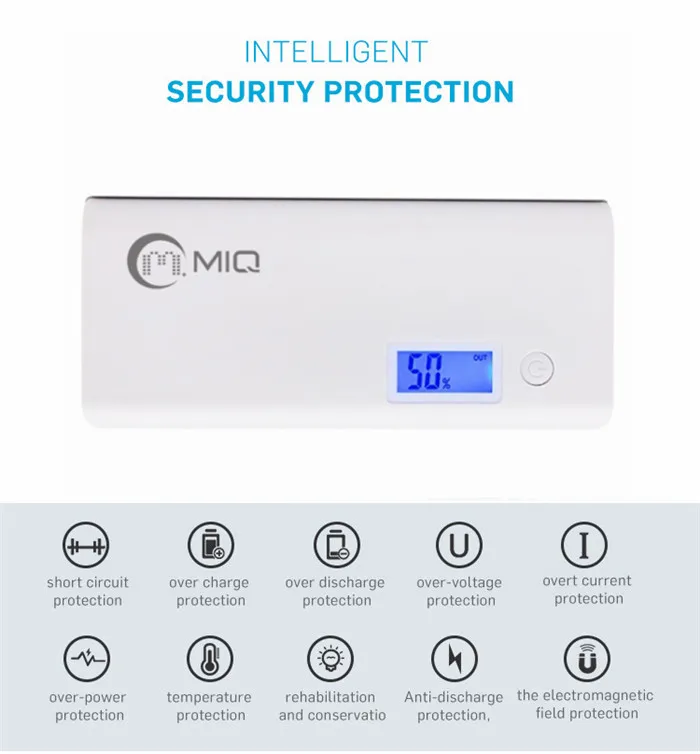 MIQ Power Bank 10000mAh Mobile phone Power bank Portable Charger 10000 mAh External Battery Pack Charge Treasure - ANKUX.COM