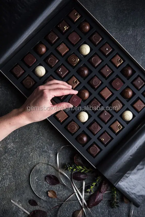 48 pcs truffle pack black mixed flavors truffles chocolate box